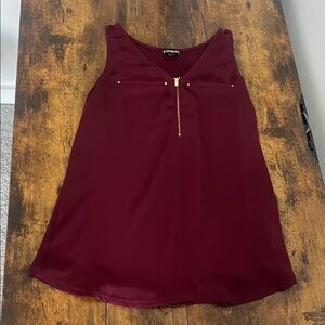 Express Maroon Sleeveless Blouse